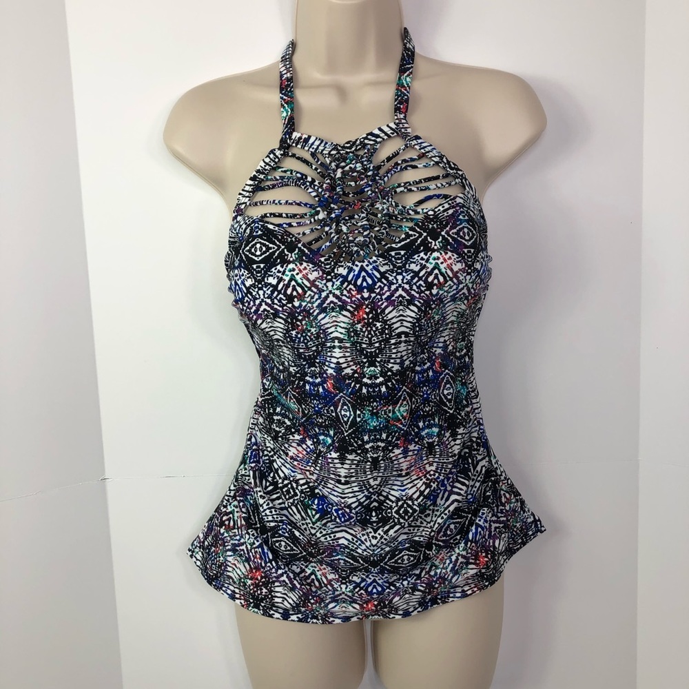 Island Escape Rincon push up tankini top Sz 6
